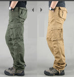 FALIZA Men's Cargo Pants Multi Pockets Military Style Tactical Pants Cotton Men's Outwear Straight Casual Trousers for Men CK102
