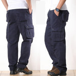 FALIZA Men's Cargo Pants Multi Pockets Military Style Tactical Pants Cotton Men's Outwear Straight Casual Trousers for Men CK102
