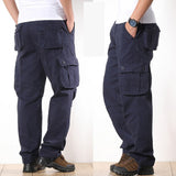 FALIZA Men's Cargo Pants Multi Pockets Military Style Tactical Pants Cotton Men's Outwear Straight Casual Trousers for Men CK102