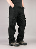 FALIZA Men's Cargo Pants Multi Pockets Military Style Tactical Pants Cotton Men's Outwear Straight Casual Trousers for Men CK102