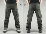 FALIZA Men's Cargo Pants Multi Pockets Military Style Tactical Pants Cotton Men's Outwear Straight Casual Trousers for Men CK102