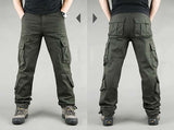 FALIZA Men's Cargo Pants Multi Pockets Military Style Tactical Pants Cotton Men's Outwear Straight Casual Trousers for Men CK102
