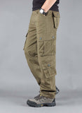 FALIZA Men's Cargo Pants Multi Pockets Military Style Tactical Pants Cotton Men's Outwear Straight Casual Trousers for Men CK102