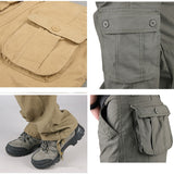 FALIZA Men's Cargo Pants Multi Pockets Military Style Tactical Pants Cotton Men's Outwear Straight Casual Trousers for Men CK102