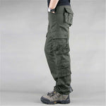 FALIZA Men's Cargo Pants Multi Pockets Military Style Tactical Pants Cotton Men's Outwear Straight Casual Trousers for Men CK102