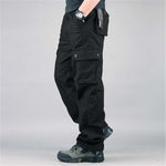 FALIZA Men's Cargo Pants Multi Pockets Military Style Tactical Pants Cotton Men's Outwear Straight Casual Trousers for Men CK102