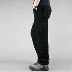 FALIZA Men's Cargo Pants Multi Pockets Military Style Tactical Pants Cotton Men's Outwear Straight Casual Trousers for Men CK102