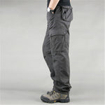 FALIZA Men's Cargo Pants Multi Pockets Military Style Tactical Pants Cotton Men's Outwear Straight Casual Trousers for Men CK102