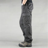 FALIZA Men's Cargo Pants Multi Pockets Military Style Tactical Pants Cotton Men's Outwear Straight Casual Trousers for Men CK102