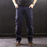 FALIZA Men's Cargo Pants Multi Pockets Military Style Tactical Pants Cotton Men's Outwear Straight Casual Trousers for Men CK102