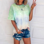 Nebula Printed Women T-Shirt Tops Tie Dye Ladies Tshirt Tee Shirt Short Sleeve Summer Round Neck Fashion Female Tops T Shirt D30