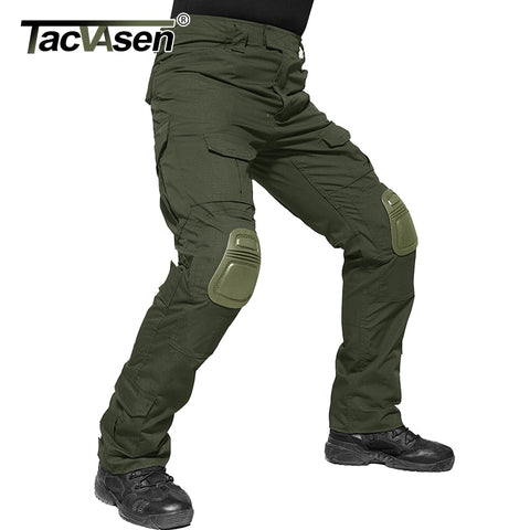 TACVASEN Men Military Pants With Knee Pads Airsoft Tactical Cargo Pants Army Soldier Combat Pants Trousers Paintball Clothing