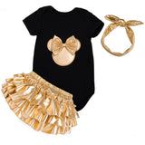 Newborn Baby Girls Clothes Sets 2020 Summer Short Sleeve Bowtie Romper+Shorts Dress+Headband Infant baby girl clothing outfit