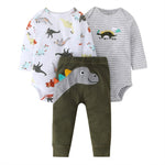 baby boy girl clothes cartoon set long sleeve o-neck bodysuit+pants newborn clothing unisex new born costume cotton 2020
