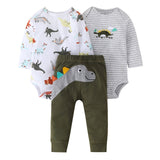 baby boy girl clothes cartoon set long sleeve o-neck bodysuit+pants newborn clothing unisex new born costume cotton 2020