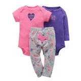 baby boy girl clothes cartoon set long sleeve o-neck bodysuit+pants newborn clothing unisex new born costume cotton 2020