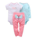 baby boy girl clothes cartoon set long sleeve o-neck bodysuit+pants newborn clothing unisex new born costume cotton 2020