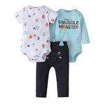 baby boy girl clothes cartoon set long sleeve o-neck bodysuit+pants newborn clothing unisex new born costume cotton 2020
