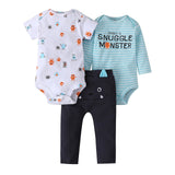 baby boy girl clothes cartoon set long sleeve o-neck bodysuit+pants newborn clothing unisex new born costume cotton 2020