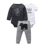 baby boy girl clothes cartoon set long sleeve o-neck bodysuit+pants newborn clothing unisex new born costume cotton 2020