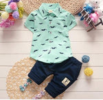 Boys Clothing Sets Summer Baby Boys Clothes Suit Gentleman Style Wedding Shirt +Pants 2pcs Clothes for Boys Summer Set