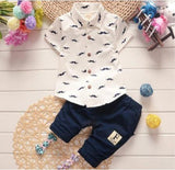 Boys Clothing Sets Summer Baby Boys Clothes Suit Gentleman Style Wedding Shirt +Pants 2pcs Clothes for Boys Summer Set