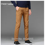 Pants Men Business Straight Cotton Trousers Stretch Man Elastic Slim Fit Casual Big Plus Size 42 44 46 Black Khaki Red Blue Pant