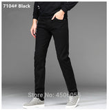 Pants Men Business Straight Cotton Trousers Stretch Man Elastic Slim Fit Casual Big Plus Size 42 44 46 Black Khaki Red Blue Pant