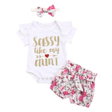 Newborn Baby Girls Clothes Sets 2020 Summer Short Sleeve Bowtie Romper+Shorts Dress+Headband Infant baby girl clothing outfit