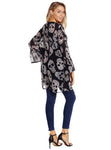 Sale Women Fashion Skull Printed Chiffon Kimono Coat Female 2020 Summer Casual Flare Sleeve Chiffon Cardigan Lady Daily Wear D30