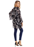 Sale Women Fashion Skull Printed Chiffon Kimono Coat Female 2020 Summer Casual Flare Sleeve Chiffon Cardigan Lady Daily Wear D30