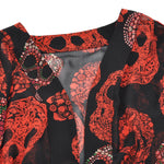 Sale Women Fashion Skull Printed Chiffon Kimono Coat Female 2020 Summer Casual Flare Sleeve Chiffon Cardigan Lady Daily Wear D30