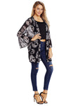 Sale Women Fashion Skull Printed Chiffon Kimono Coat Female 2020 Summer Casual Flare Sleeve Chiffon Cardigan Lady Daily Wear D30