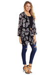 Sale Women Fashion Skull Printed Chiffon Kimono Coat Female 2020 Summer Casual Flare Sleeve Chiffon Cardigan Lady Daily Wear D30