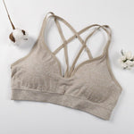 2020 New Sexy Cross Strap Back Bras Summer PusY Up Padded Bras Fitness Seamless Crop Tops Bra Brassiere Bralette Underwear Y5