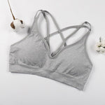 2020 New Sexy Cross Strap Back Bras Summer PusY Up Padded Bras Fitness Seamless Crop Tops Bra Brassiere Bralette Underwear Y5
