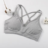 2020 New Sexy Cross Strap Back Bras Summer PusY Up Padded Bras Fitness Seamless Crop Tops Bra Brassiere Bralette Underwear Y5