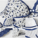 Floral Print PusY Up Lace Bralette B Cup Bra Women Wireless Bras Sexy Luxurious Ladies Lingerie Brassieres Intimates 75-95B Y5